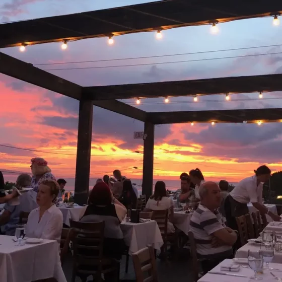 Maui sunset beach side dinner